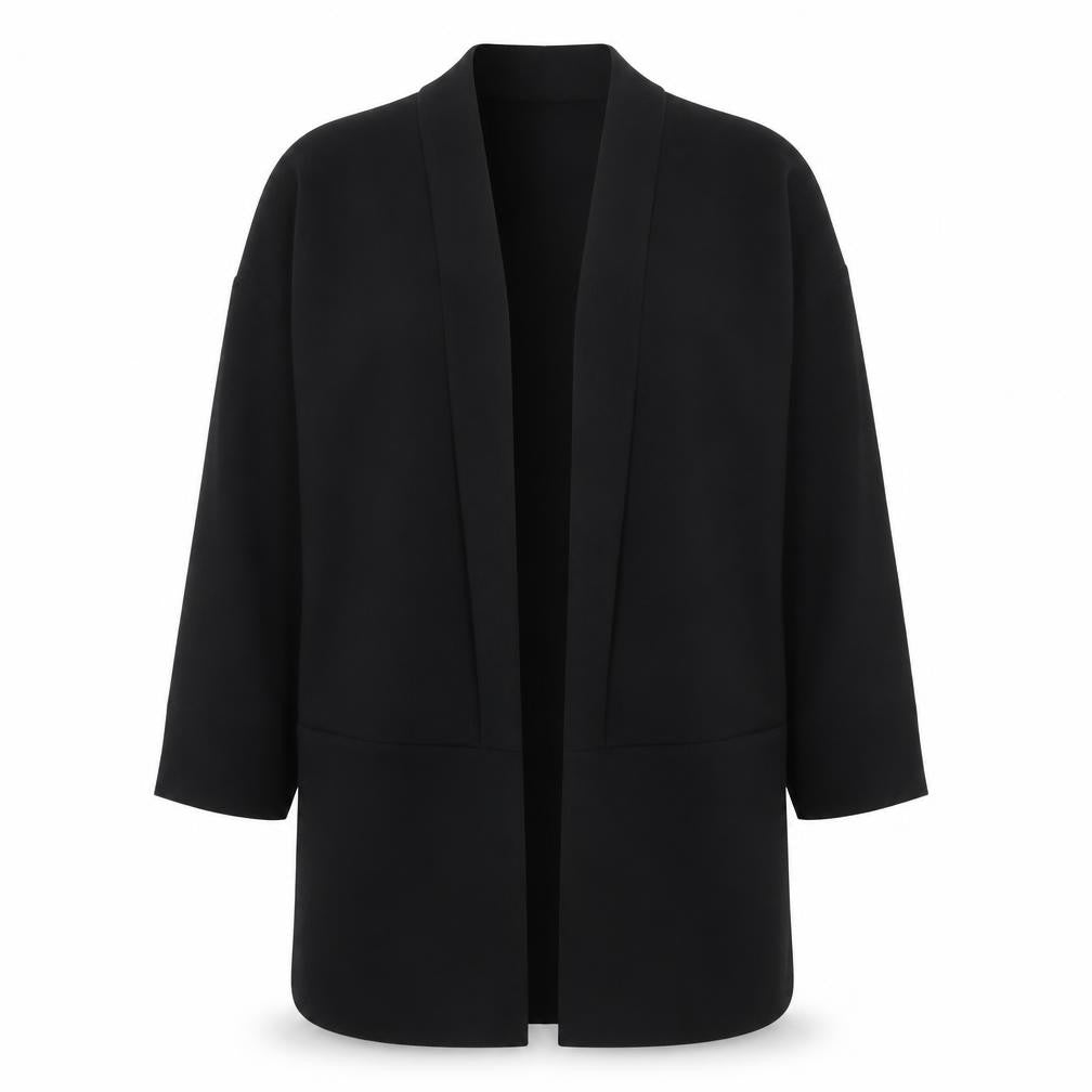 ARTÉ Womens Black Size 12 Mid-Length Open Jacket Blazer