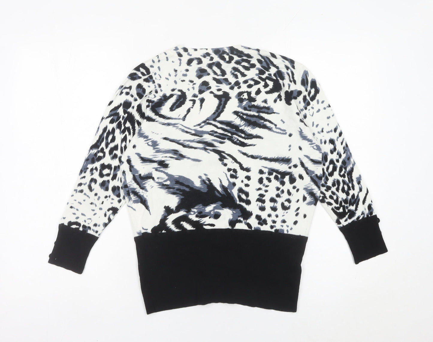Just Elegance Women’s Black Animal Print Sequin Cardigan L