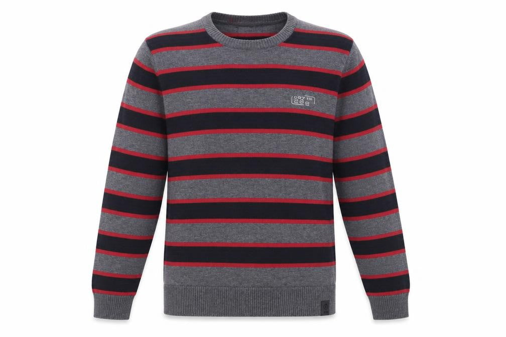 s.Oliver Men's Grey Striped Cotton Pullover Jumper Size M
