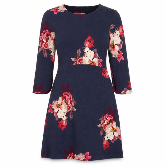 Joules Women’s Blue Floral A-Line Dress Size 8 Knee Length