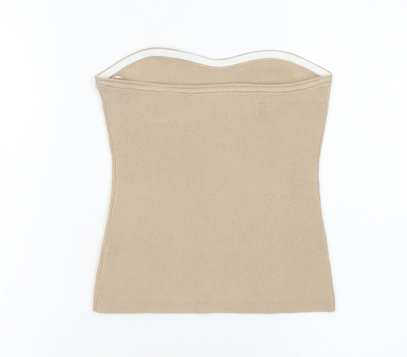 Next Women’s Beige Strapless Slim Fit Knit Tank Top S