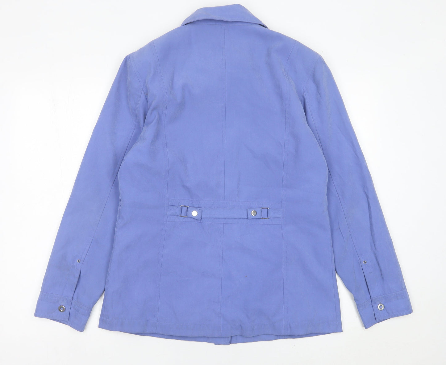 Klassik Womens Blue Jacket Size 10 Casual Collared Mid-Length