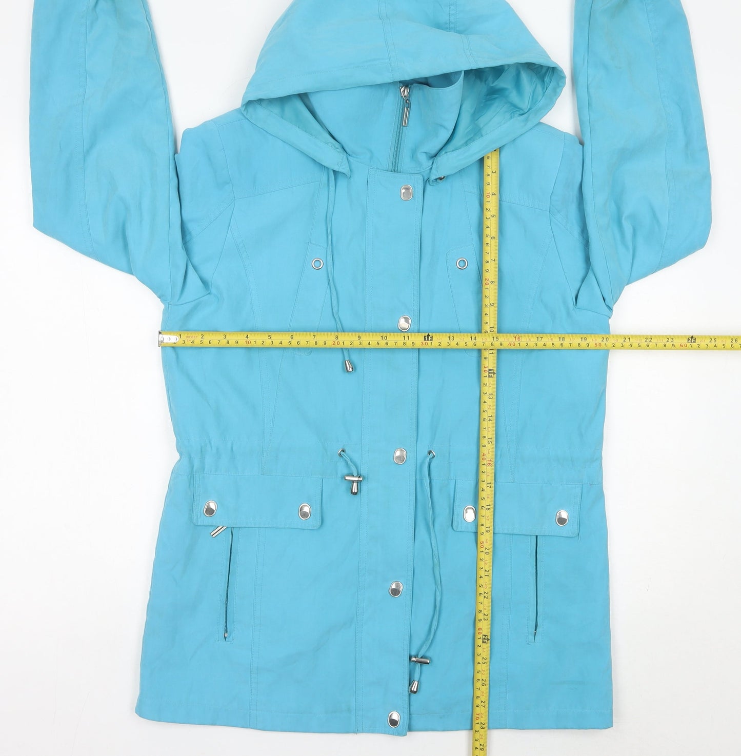 JBC Collection Womens Blue Size 12 Hooded Parka Jacket Casual
