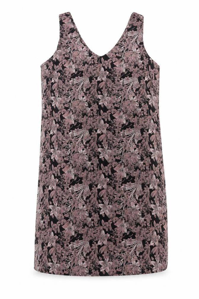 Tu Women’s Pink Floral Shift Dress Size 14 Sleeveless V-Neck