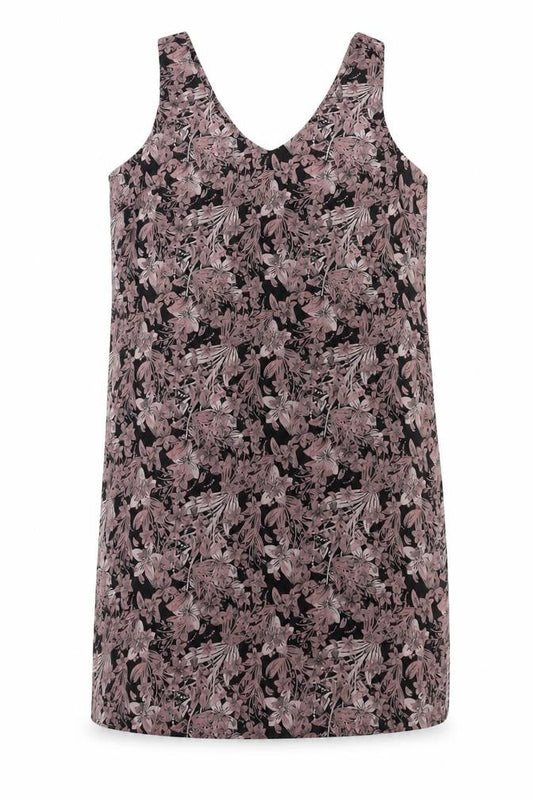 Tu Women’s Pink Floral Shift Dress Size 14 Sleeveless V-Neck