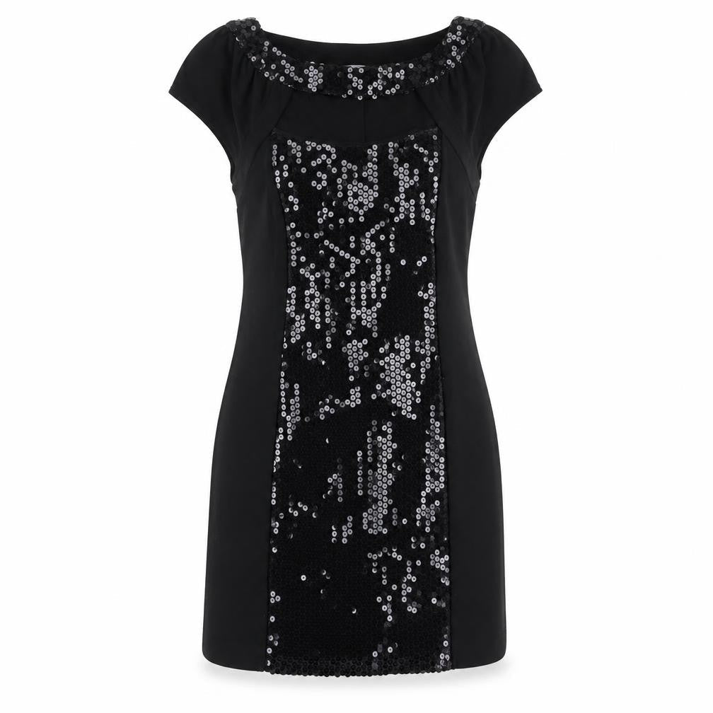 Red Herring Women’s Black Sequin Short Sleeve Bodycon Dress Size 14