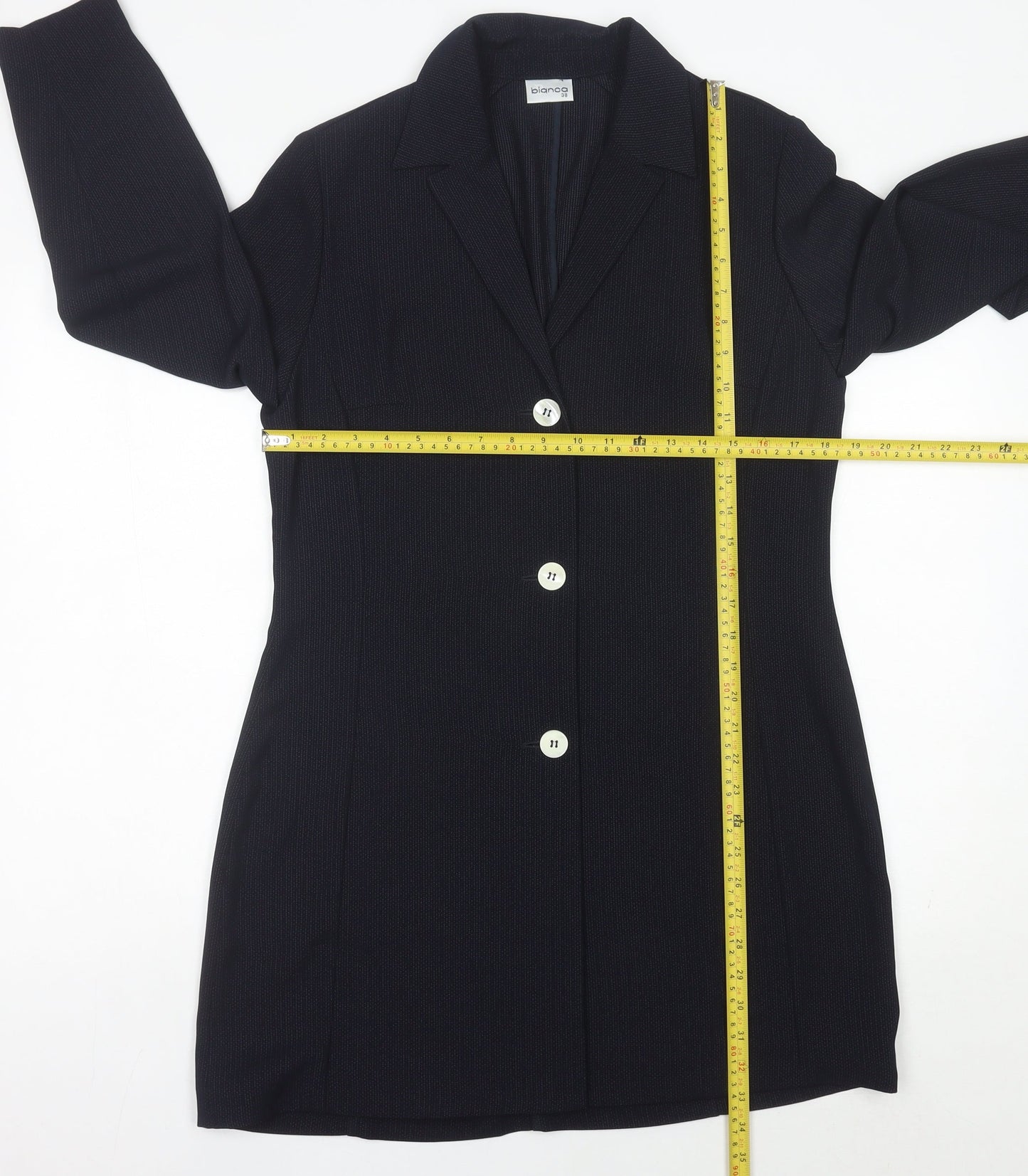 Bianca Women's Black Size 10 Mid-Length Blazer Jacket
