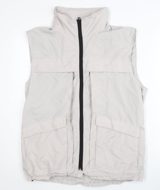 ES Sport Men's Beige Waistcoat Bodywarmer Gilet Size M Polyester Zip