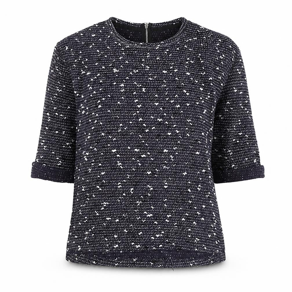 Next Womens Blue Jumper Size 10 Crew Neck 3/4 Sleeve Pullover