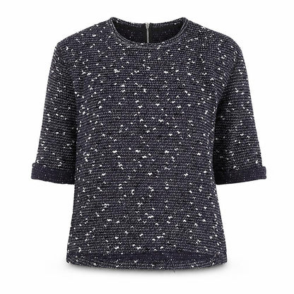 Next Womens Blue Jumper Size 10 Crew Neck 3/4 Sleeve Pullover