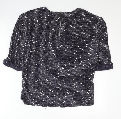 Next Womens Blue Jumper Size 10 Crew Neck 3/4 Sleeve Pullover
