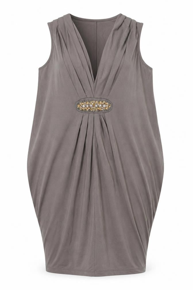 Marks & Spencer Women’s Grey Sheath Beaded Cocktail Dress Size 10