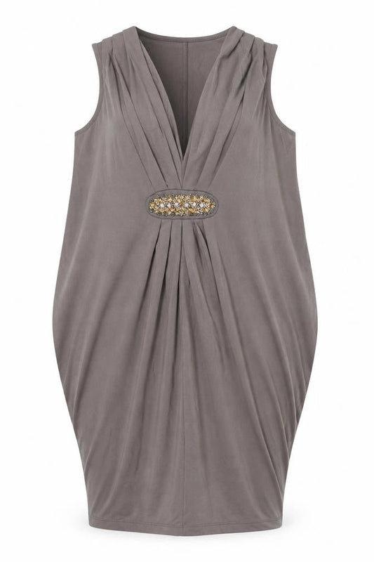 Marks & Spencer Women’s Grey Sheath Beaded Cocktail Dress Size 10