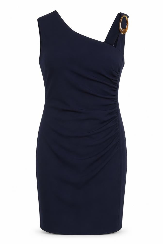 Front view of ASOS Women’s Blue One Shoulder Bodycon Dress UK 14 Party Cocktail