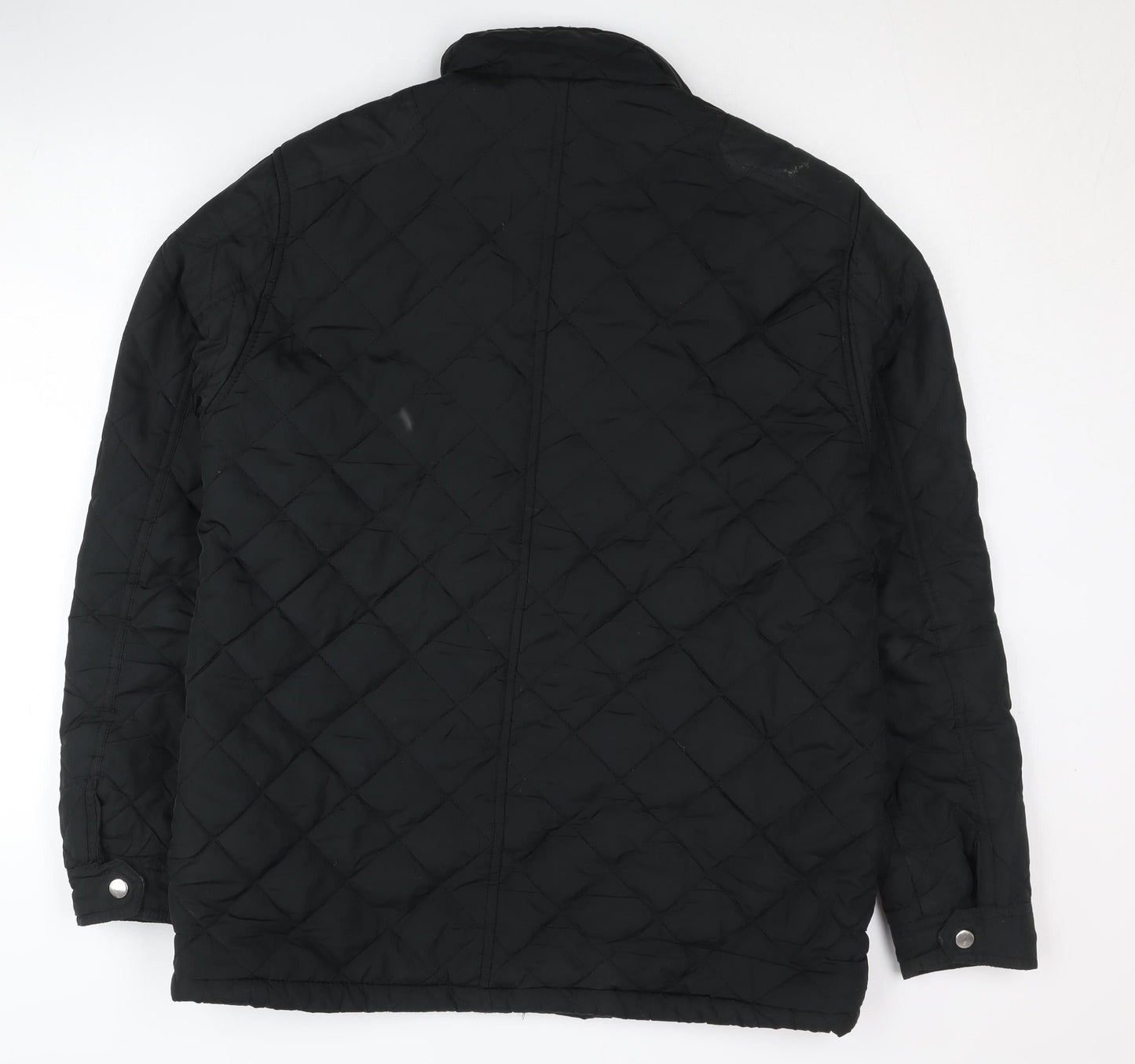 D555 Men’s Black Quilted Polyester Jacket M Regular Fit Casual