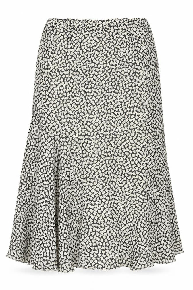 Catherina Hepburn Womens Black White Floral Midi A-Line Skirt Size 20