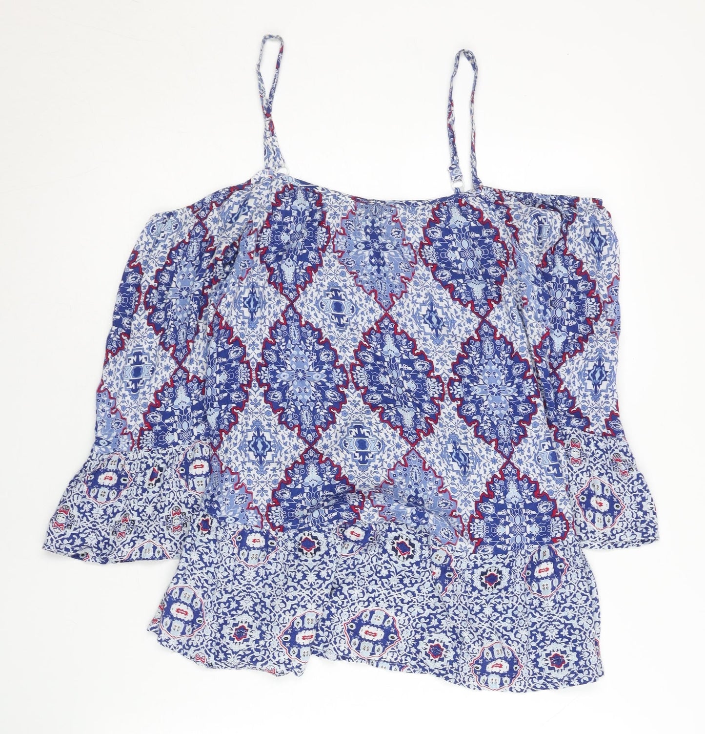 Marks and Spencer Women’s Blue Geometric Viscose Camisole Top UK 8