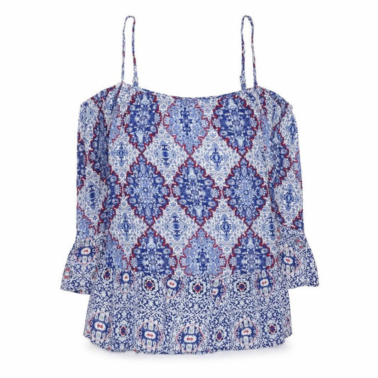 Marks and Spencer Women’s Blue Geometric Viscose Camisole Top UK 8