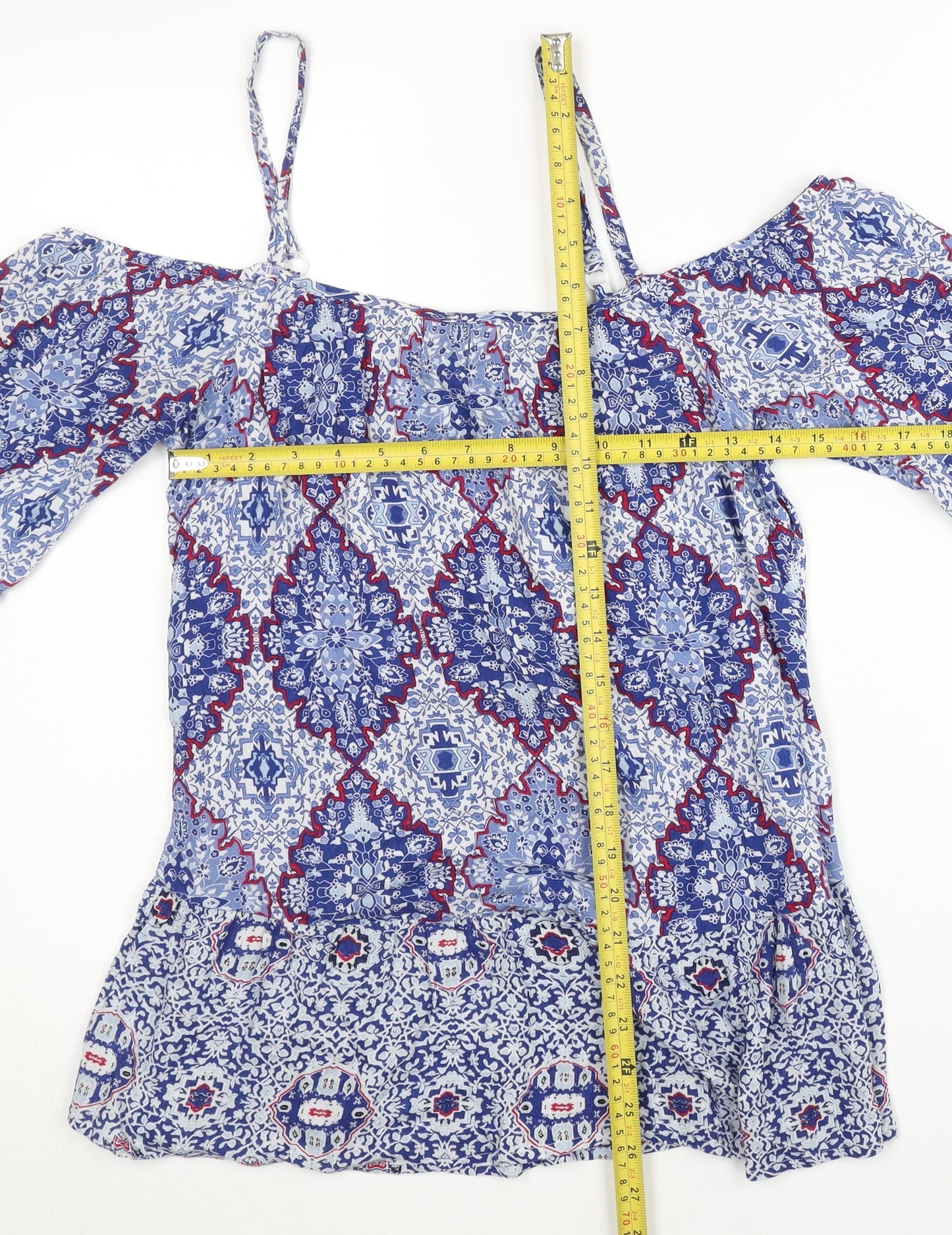 Marks and Spencer Women’s Blue Geometric Viscose Camisole Top UK 8