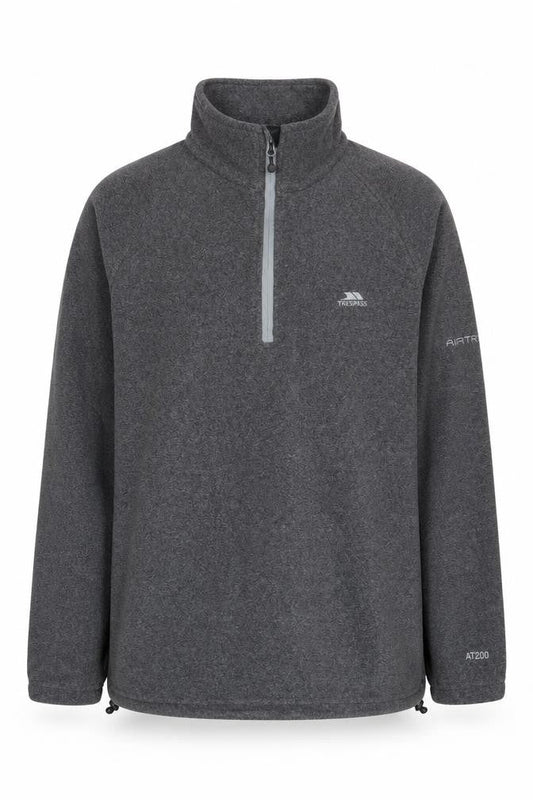 Trespass Mens Grey Fleece Sweatshirt L 1/2 Zip Outdoor Hiking Top