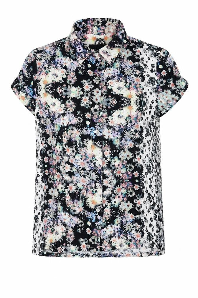 MINKPINK Womens Multicoloured Floral Button-Up Shirt S
