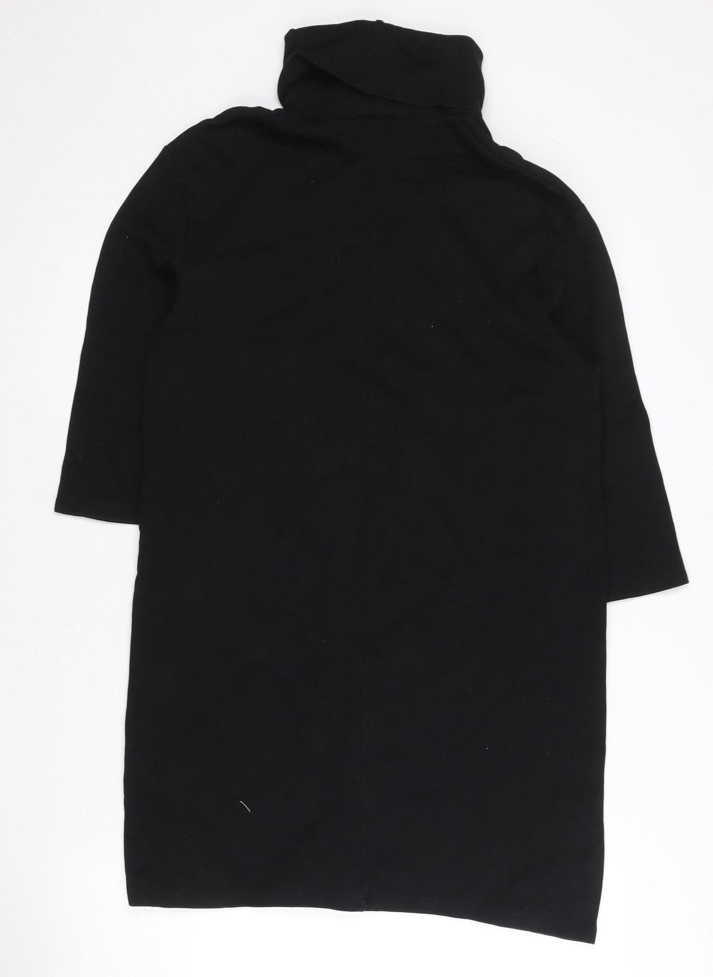Zara Women Black Size 8 Shift Roll Neck Knee Length Dress