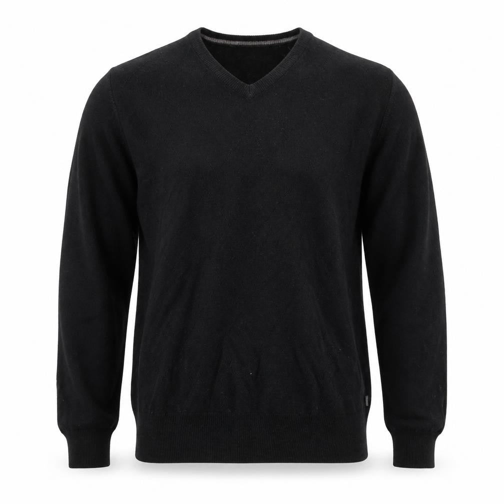 Wolsey Men’s Black Wool Blend V-Neck Pullover Jumper Size S