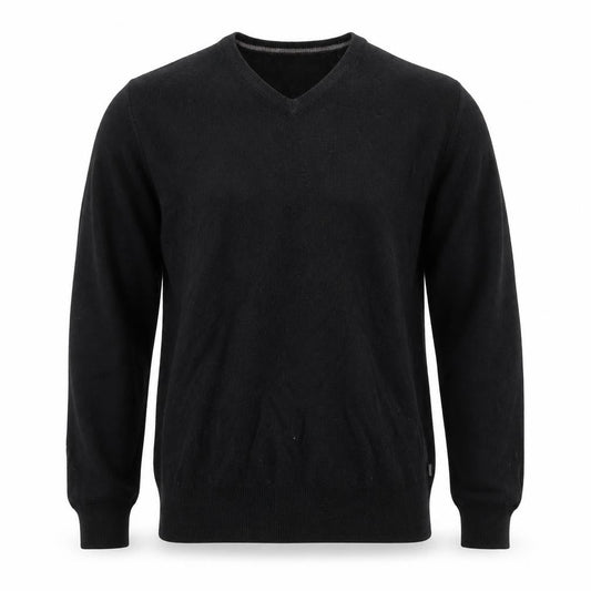 Wolsey Men’s Black Wool Blend V-Neck Pullover Jumper Size S