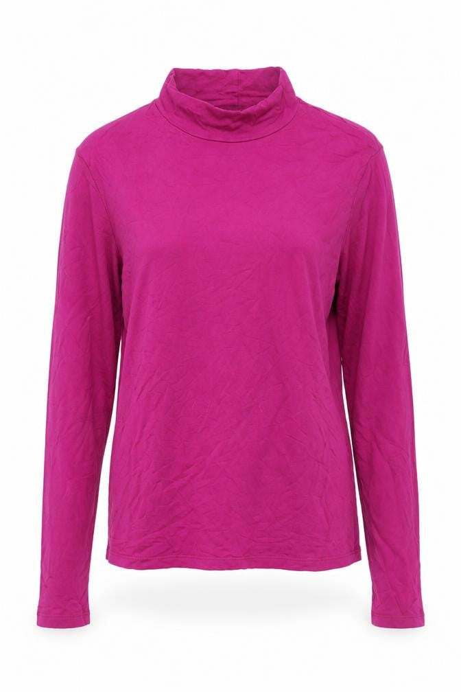 Warehouse Women’s Pink Mock Neck Long Sleeve Jersey Top Size M