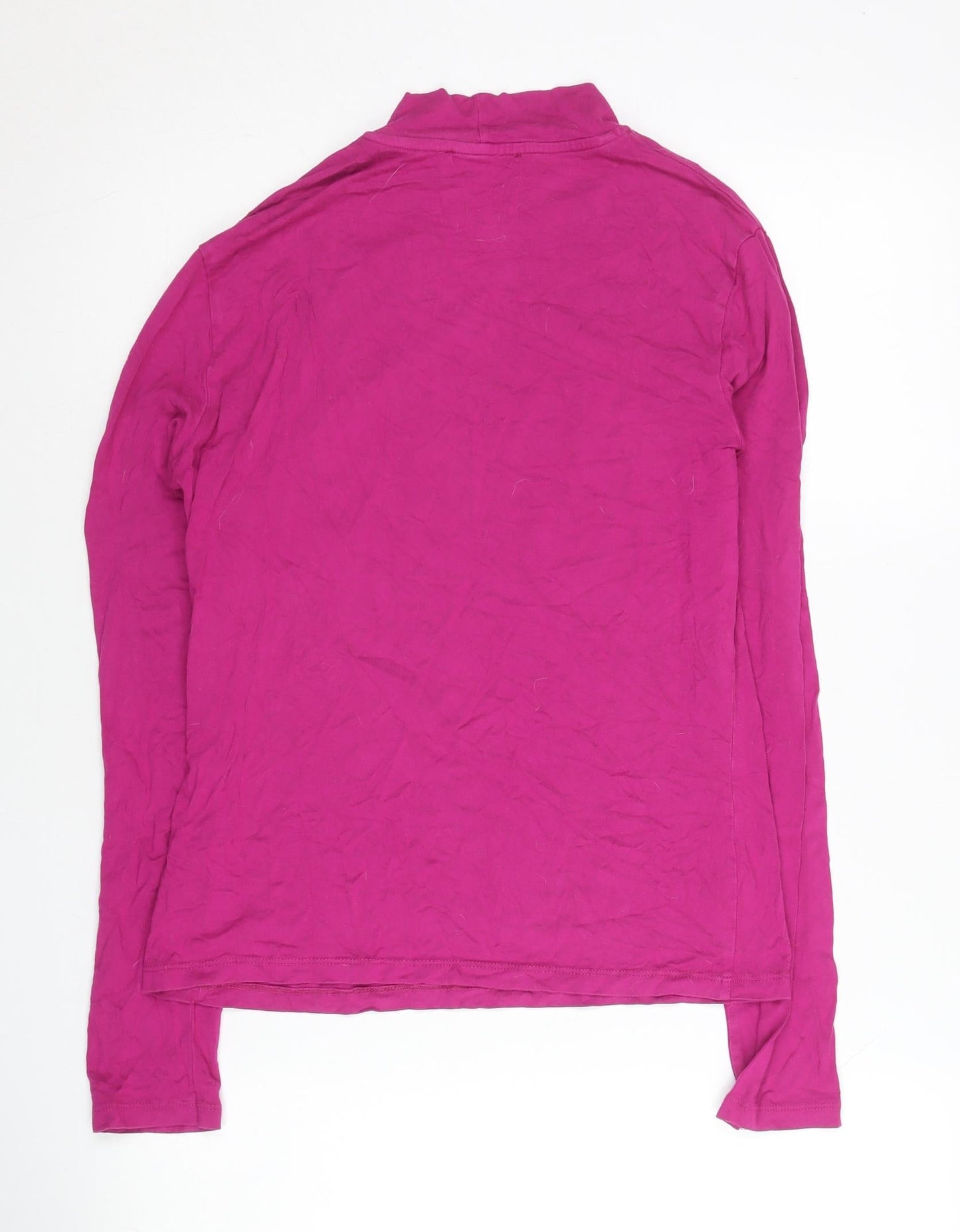 Warehouse Women’s Pink Mock Neck Long Sleeve Jersey Top Size M