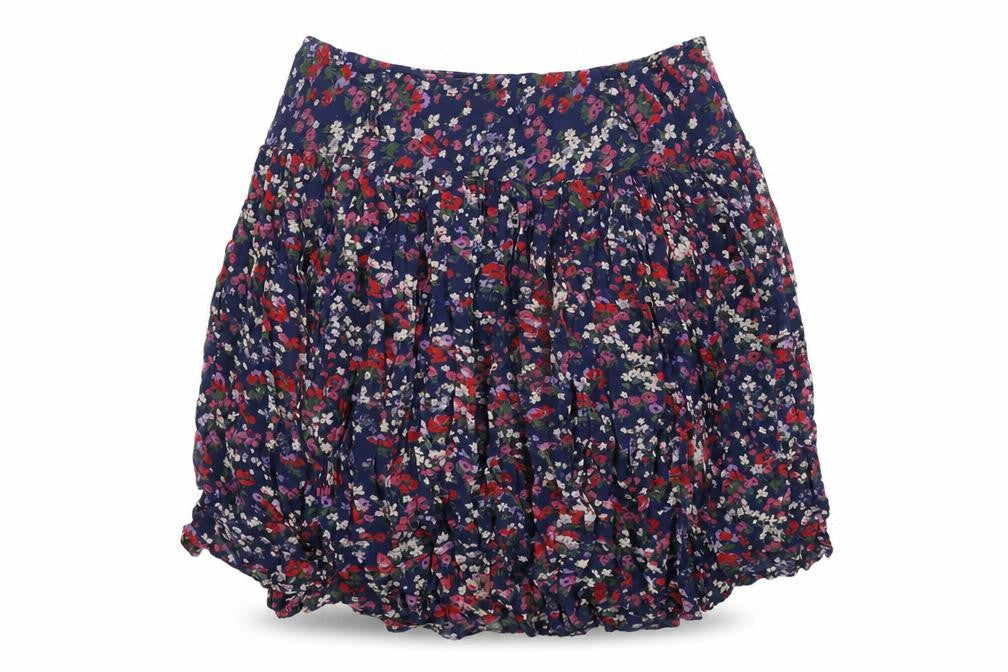 Linea Weekend Womens Blue Floral Peasant Skirt Size 8 Summer Boho