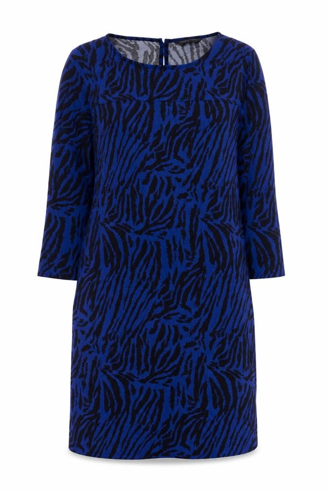 Marks & Spencer Womens Blue Animal Print Shift Dress Size 8