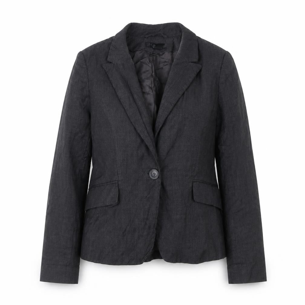 H&M Women’s Grey Wool Blazer Size 10 Regular Single Breasted Jacket