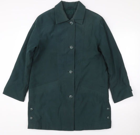 Nuage Womens Green Size 10 Mid-Length Overcoat Polyester Nylon