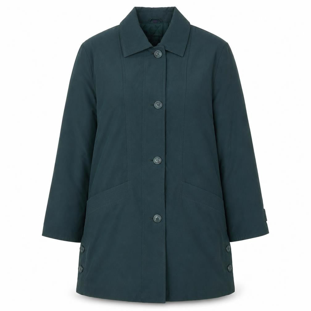 Nuage Womens Green Size 10 Mid-Length Overcoat Polyester Nylon