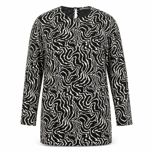 Zara Women’s Black Animal Print Sheath Dress Size 10 Long Sleeve
