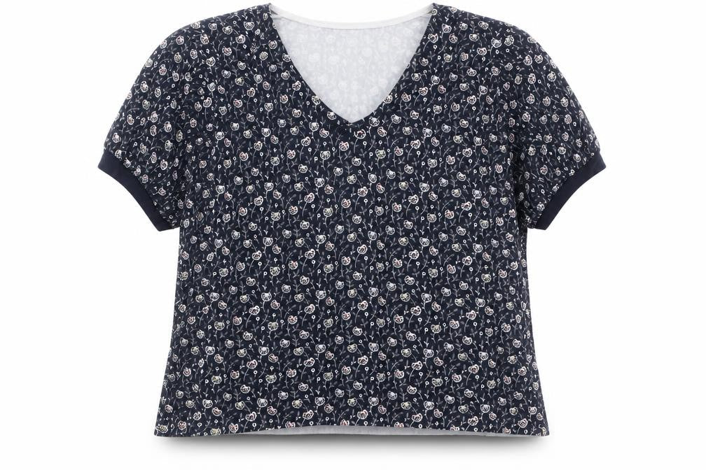 Next Womens Black Floral Short Sleeve Viscose Blouse Size L