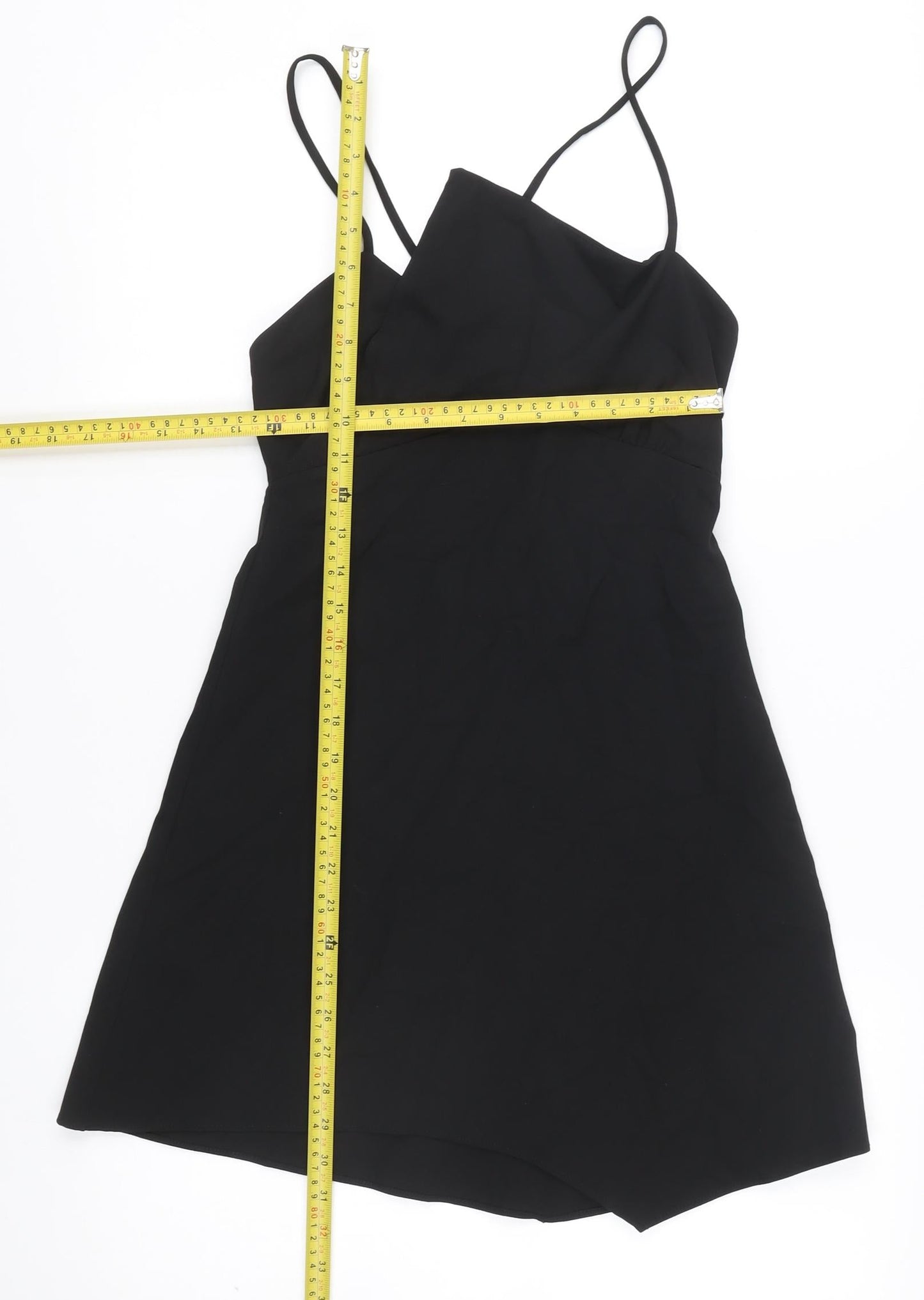Zara Women’s Black Slip Dress S Short Strappy V-Neck Party