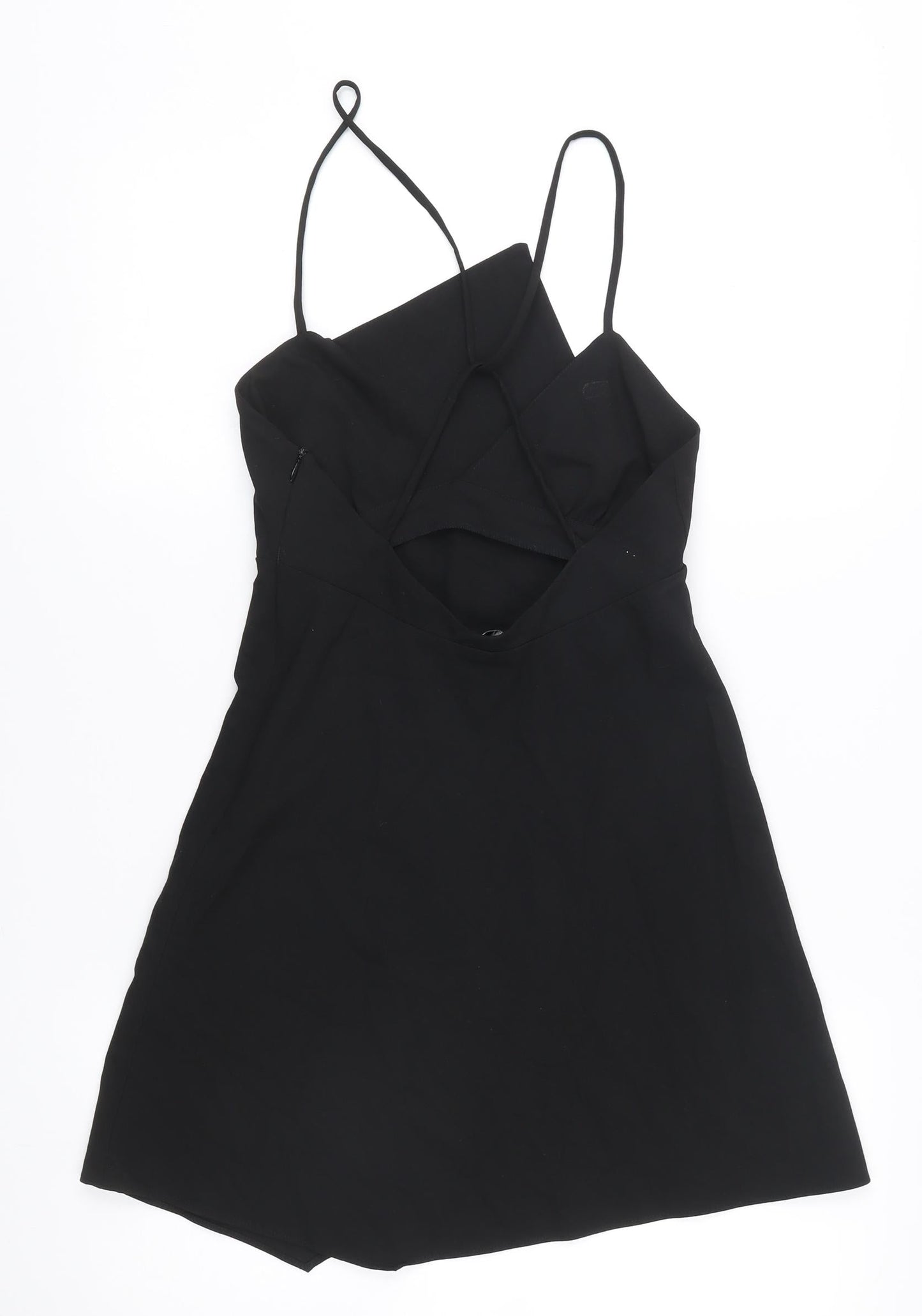 Zara Women’s Black Slip Dress S Short Strappy V-Neck Party