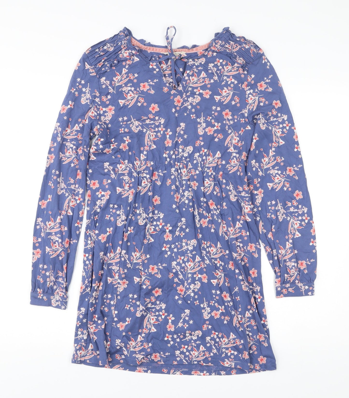 White Stuff Women’s Blue Floral Knee Length Shift Dress Size 8