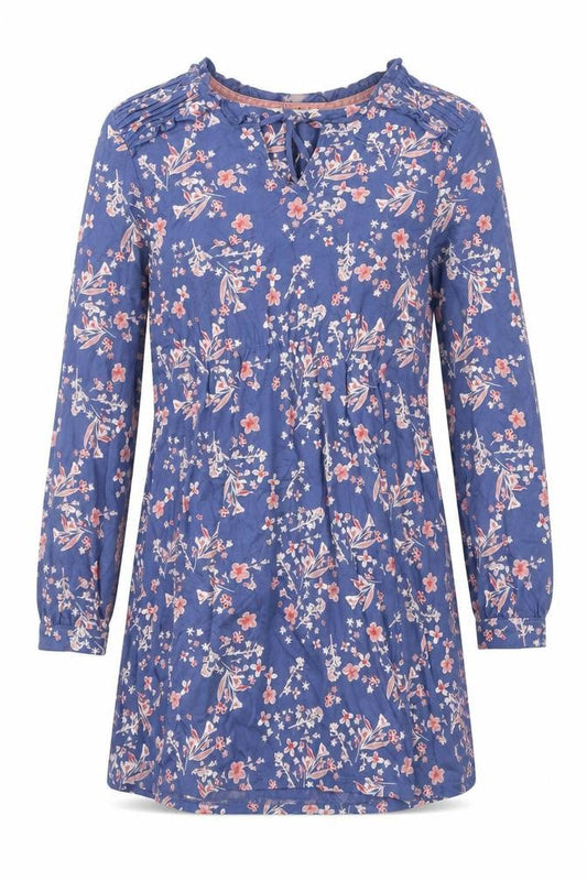 White Stuff Women’s Blue Floral Knee Length Shift Dress Size 8