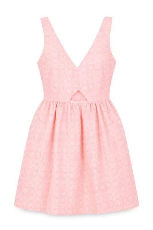 Zara Women Pink XS A-Line Sleeveless V-Neck Short Dress