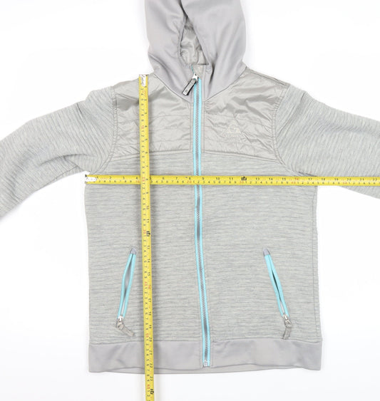Gerry Boys Grey Hooded Full Zip Jacket L 13 Years Polyester Outdoor
