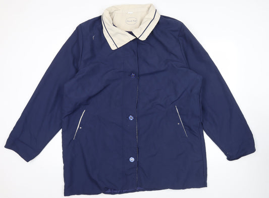 Gabriella Vicenza Womens Plus Size 20 Blue Quilted Mid-Length Coat