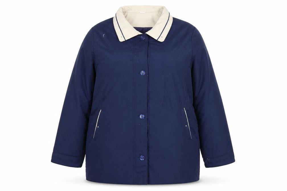Gabriella Vicenza Womens Plus Size 20 Blue Quilted Mid-Length Coat