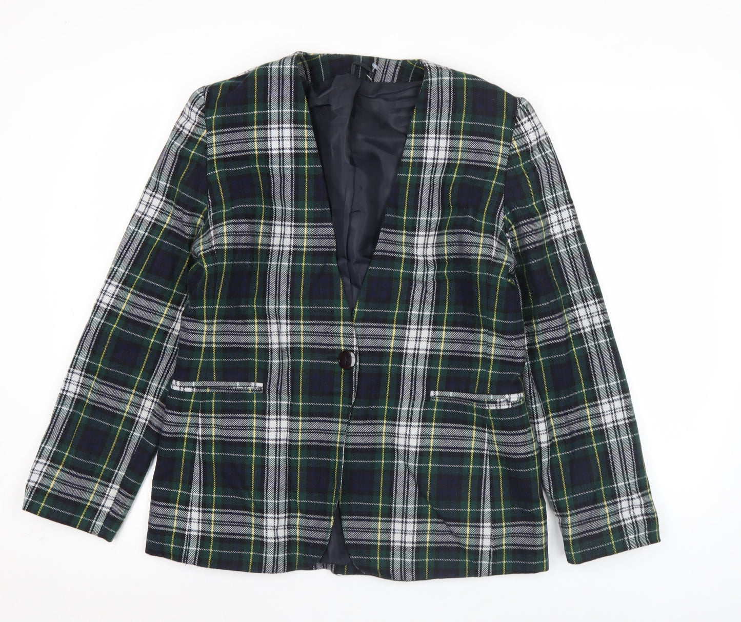 Hamells Women’s Multicoloured Check Blazer Size 14 Wool Blend