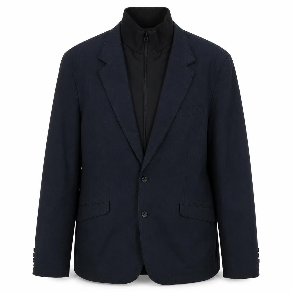 Zara Man Unisex Black Wool Pinstripe XL Blazer Jacket