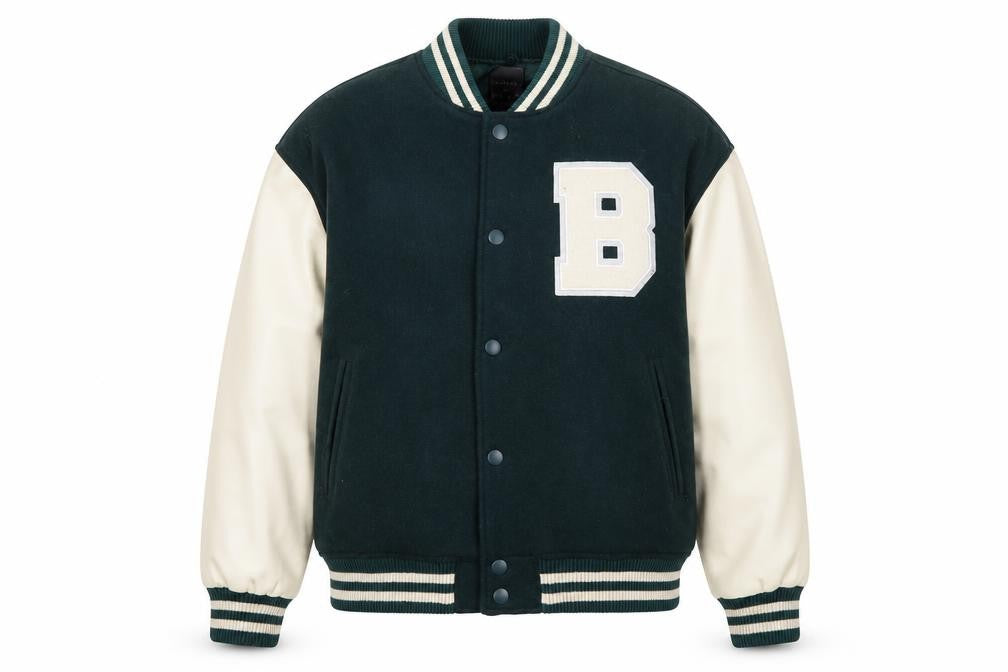 Primark Womens Green Varsity Jacket Size 12 Casual College Style