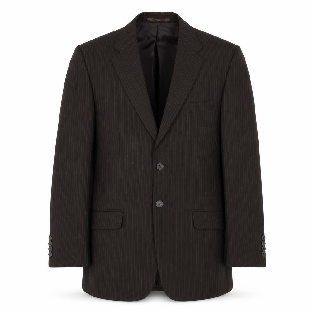 George Men’s Brown Pinstripe 40S Suit Jacket Formal Business