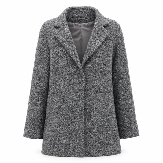 New Look Women’s Grey Wool Blend Mid-Length Overcoat UK 8